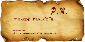 Prokopp Miklós névjegykártya