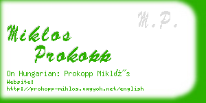 miklos prokopp business card